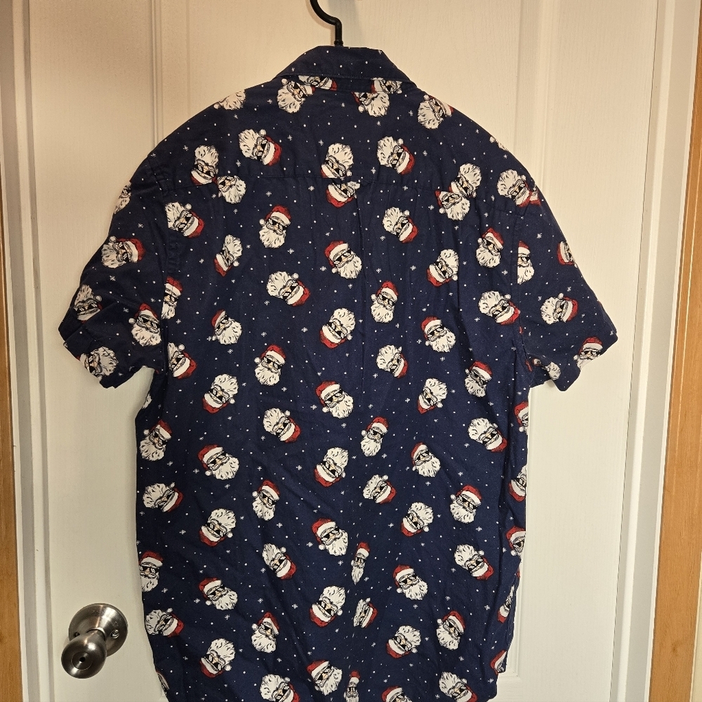 Denim And Flower Mens Button Down Cool Santa Shirt (Size M) - Picture 5 of 7